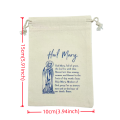 10-Pack Virgin Mary Drawstring Prayer Pouches, Cotton Rosary Bags Religious Keepsake Storage Sacks.