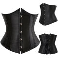 Women's Satin Underbust Corset Bustier Underwear Waist Slimming Body Shaper Corset Top for Women Steampunk Lace-up Corset.