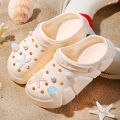 Starfish Seashell Clogs for Girls, Cute Shoes Accessories, Girls DIY Sandals Beach Decoration Outdoor Slippers 3057. 