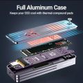 Laptop JEYI Visual Smart M.2 NVMe /SATA SSD Enclosure, USB 3.2 Gen 2 10Gbps, External M2 Adapter Case Support M-Key B +M Key UASP Trim. 