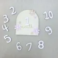 Wooden Baby Monthly Milestone Cards 3D Flowers Double Sides Girls Boys Newborn Photography Props Baby Milestone Photo Props. 