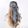 Solid Colors Silk Scarf Women Satin Hair/Head Scarves Black White Army Green Brown Khaki Square 90*90cm Foulard Female Hijab. 