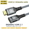 HDMI 2.1 Extension cable 8K HDMI 2.1 Cable Male to Female Extension 8K@60Hz 4K@120Hz For HDTV RTX PS5 Xbox HDR Video PC Laptop.