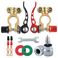 Car Battery Terminal Quick Release Disconnect Battery Terminals Copper Wire Lugs Cable Clamp Screw Connection Kit For Auto Boat. 