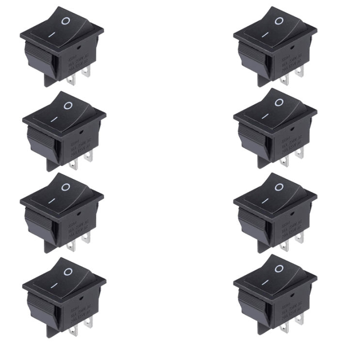 8PCS Rocker Switch DPST 40A 12V DC 4 Pin 2 Position Switch ON Off ...