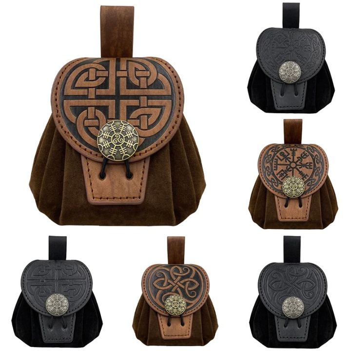 Steampunk%20Medieval%20Punk%20Style%20Fanny%20Packs%20for%20Men%20Pu%20Leather%20Coin%20Purse%20Hangable%20Belt%20Waist%20Bag%20Drawstring%20Hip%20Belt%20Bag%20Cosplay%20-%20Image%204