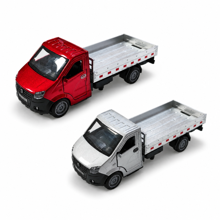 (Bagged) 1/34 Scale Alloy Pullback Three-Door Truck, Stylish Design, Can Carry Cargo, Boy's Toy, Die-Cast Metal.