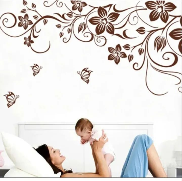 Wall%20Sticker%20Brown%20Flower%20Vine%20DIY%20Wall%20Sticker%20Decor%20For%20Home%20-%20Image%205