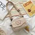 Personalized Teddy Bear Embroidered Diagonal Shoulder Bag, Corduroy Leisure Bag, WOMEN'S Crossbody Bag. 