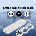 UK Extension Lead 2/4 Way Multi-Outlet Power Strip with Long Cord 13 Amp Fuse Surge Protection for Home Office.