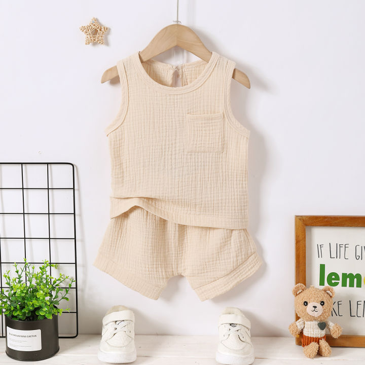 Baby%20Boy%20Fashionable%20Casual%20Summer%20Top%20And%20Shorts%20Set%20In%20Textured%20Fabric%20With%20Pockets%20-%20Image%207
