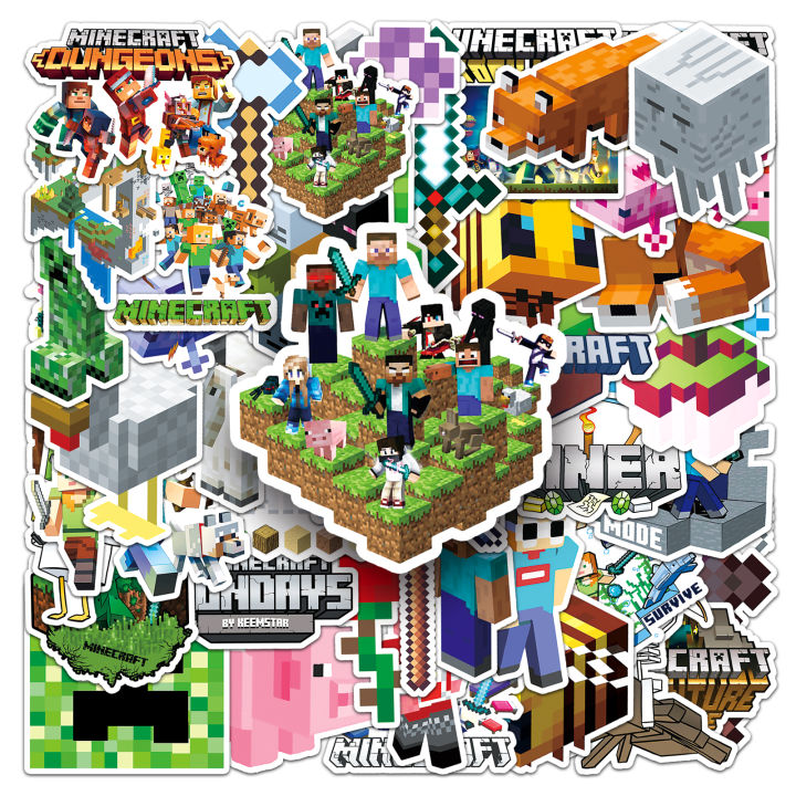 Minecraft For Sticker 50 Piece Minecraft Stickers Waterproof DIY For Phones Laptop Car ...