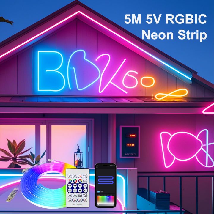 Smart%20WiFi%20RGBIC%20Neon%20LED%20Strip%20Light%205V%20USB,Dreamcolor%20Chasing%20&%20Music%20Sync,Alexa/%20Voice%20Control,%20Room/Party/Gaming%20Decor%20lightify%20-%20Image%203