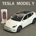 Tesla Model Y 1:24 Scale (7 in) Diecast Model Car with Sound & Pull Back Functions (Without Box). 