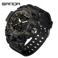 SANDA LED Digital Men Watch G Style Military Sports  Electronic Double Display Date waterproof Quartz Watch Relogio Masculino. 