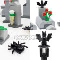 Marumine 111pcs Halloween Building Blocks Set MOC Bricks Model Kit Tomb Graveyard Accessories Parts Compatible 30103 30238 30115.