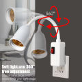 Direct Plug-in Rotary Lamp Head E27 Socket Lamp Bulb Holder with Switch EU Plug Lamp Holder LED Table Lamp Led Base Lamp Base.