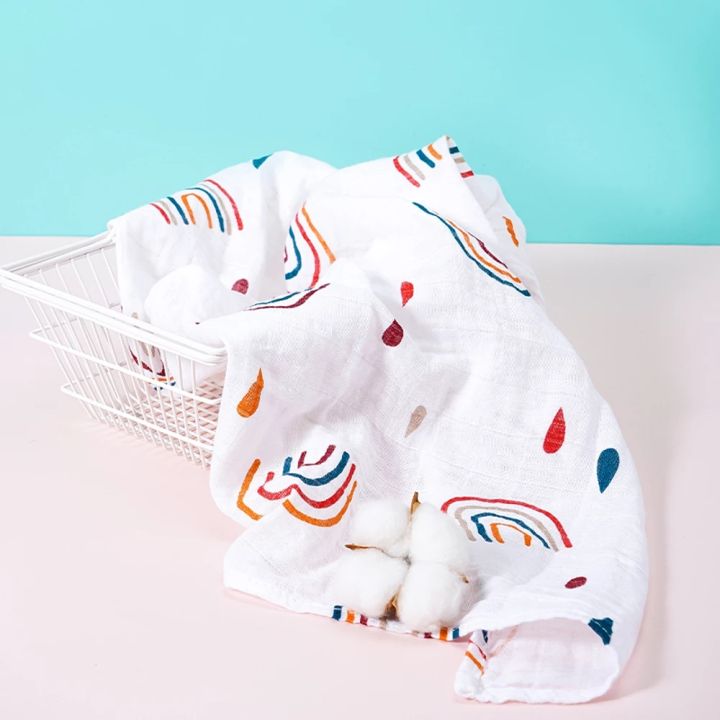Elinfant%205pcs%20%20Set%20Bamboo%20Cotton%20Muslin%20Bib%20Burp%20Cloth%20100%25%20Cotton%2060*60cm%202%20Layers%20Baby%20Scarf%20Handkerchief%20-%20Image%202