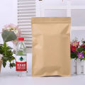 Flat Bottom Kraft Paper Aluminum Foil Inside Zip Lock Heat Sealing Package Bags Food Coffee Bean Snacks Gift Packaging Pouches. 