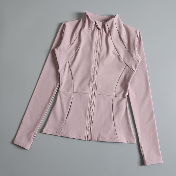 New%20yoga%20wear%20ladies%20coat%20round%20high%20elastic%20loose%20exercise%20yoga%20fitness%20long%20sleeve%20stand-up%20collar%20%20yoga%20tops%20-%20Image%205