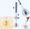 Hand Egg Beaters Stainless Steel  Semi Automatic Rotary Beater. 