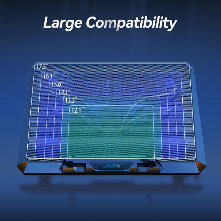 COOLCOLD%20Laptop%20Cooling%20Pad%20with%2012%20Quiet%20Fans,12-17.3%20Inch%20Gaming%20Laptop%20Cooler%20Stand%20with%20Two%20USB%20Ports%20&%20Phone%20Holder%20-%20Image%205
