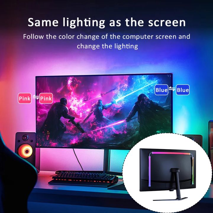 USB%20Computer%20Sync%20Light%20Strip%20PC%20Strip%20Lights%2024%2027%2032%2034%20Inch%20Monitor%20RGB%20Screen%20LED%20Backlight%20for%20Gaming%20Room%20Atmosphere%20Decor%20-%20Image%203