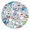 50Pcs Cartoon Jeff the Shark Stickers DIY Stickers Scrapbooking Phone Luggage Skateboard Waterproof Graffiti Decals.
