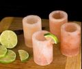 Himalayan pink salt tequila shot glass (set of three). 