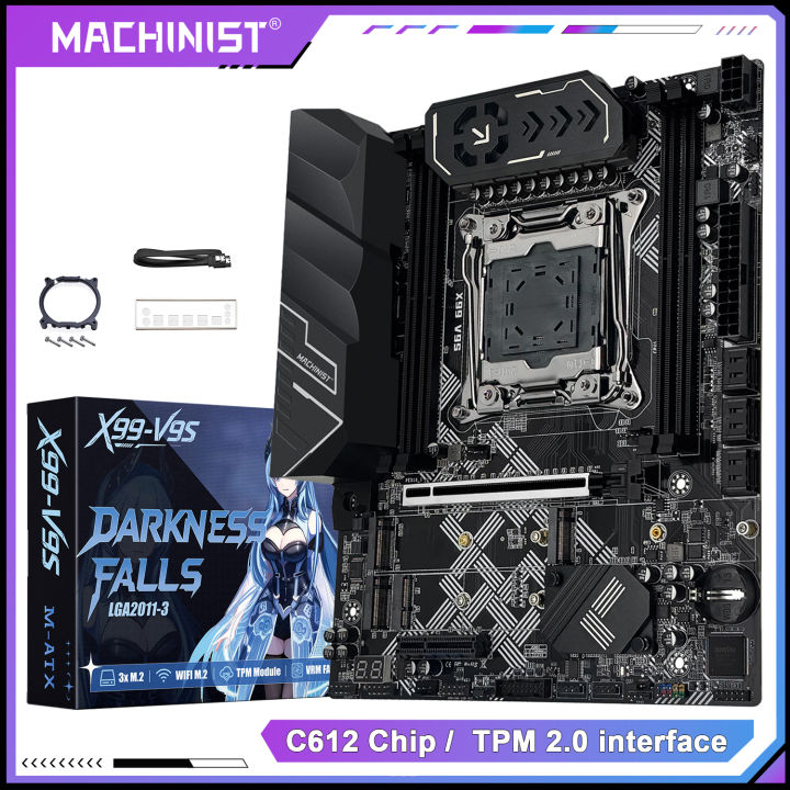 MACHINIST X99 V9S Motherboard Support TPM2.0 LGA 2011-3 Xeon E5 CPU DDR4 RAM C612 Chip with 3*NVME M.2 Slot SATA3.0 USB3.0