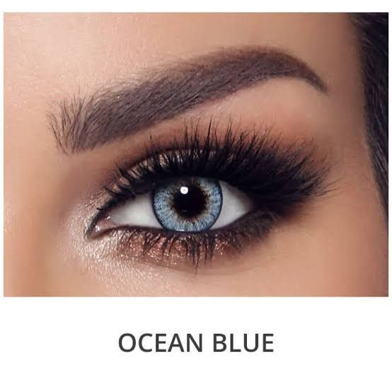Bella Ocean Blue Contact Lens, Available Plain & Power 0.00 To -6. 00 With Free Lens Kit