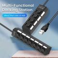 USB Hub 7 Port Multi Usb Splitter Power Adapter with on and off Switch. 
