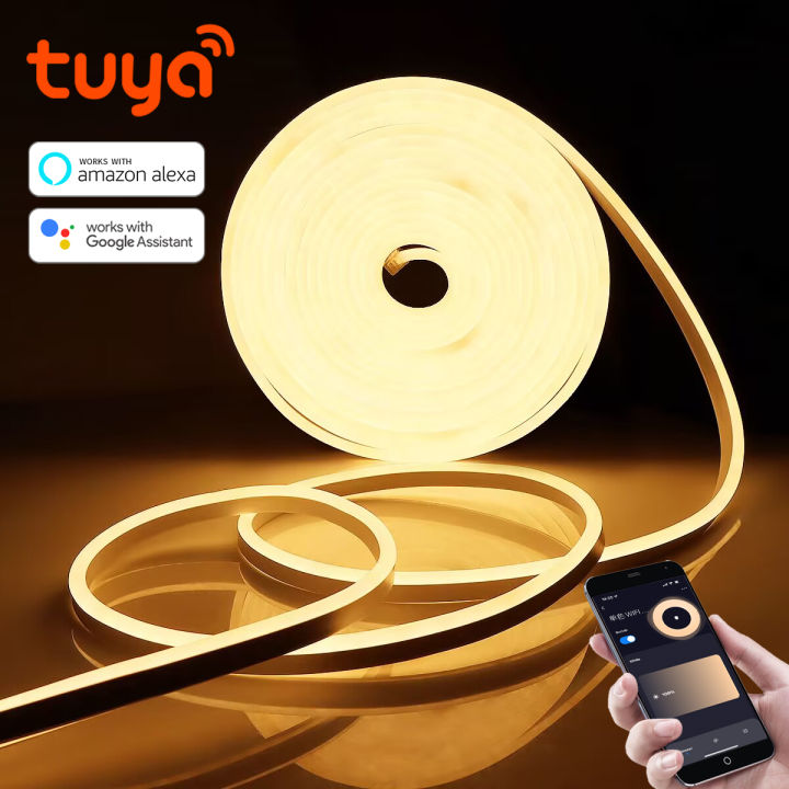Tuya Rope Led Tuya Smart Life LED Neon Light Strip WIFI Control DC12V SMD 2835 ...
