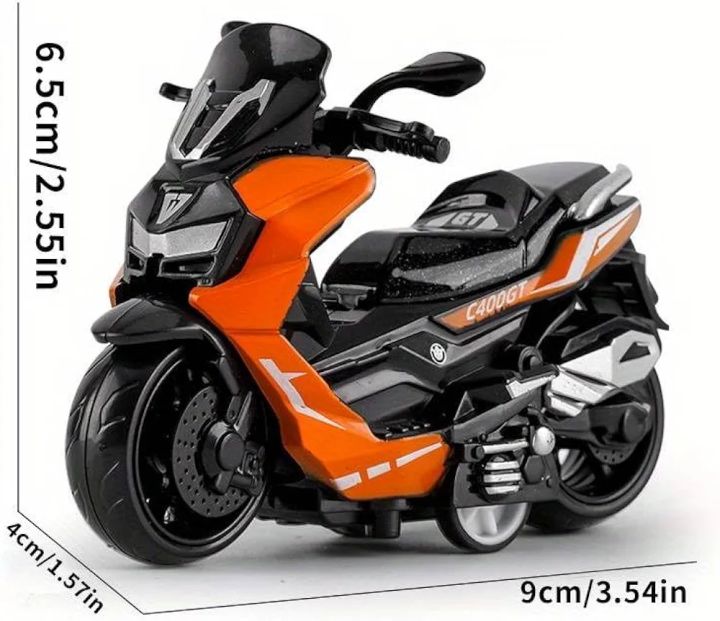 Racing Metal Bike Pull Back Motorbike Scooty with Moving Handle Action for Kids Boys Birthday Gift Age 2-12 Years
