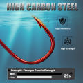 9KM Aberdeen Hook Red 50-200pcs 2X Long Shank Light Wire Fishing Hook for Sunfish Small Bass Trout Freshwater Fishing.