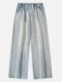 Spring New High Street Men Loose Elastic Waist Baggy Straight Jeans Streetwear Y2K Vintage Fashion Wide-leg Denim Pants. 
