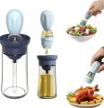 180ml - 2in1 Oil Bottle & Brush With 9ml Storage Tank, Oil Bottle Brush Glass Bottle Silicone Brush With Dropper Measuring Distributor, Oil Dispenser, Oil Bottle Oil Brush, Removable Oil Dispenser Bottle Kitchen Tool. 