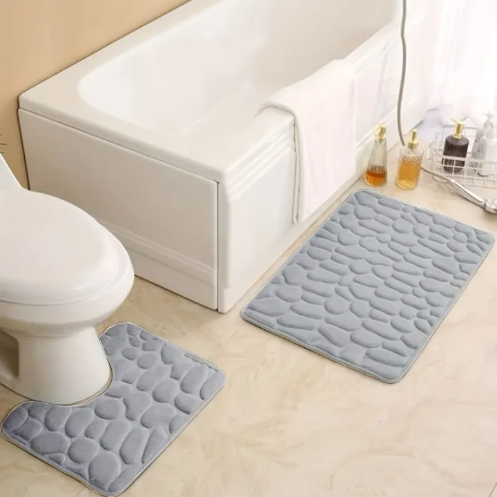 2PC%20embossed%20stone%20pattern%20toilet%20mat%20door%20mats%20absorb%20water%20mats%20non-slip%20carpet%20mat,%20can%20wash%20strip%20carpet%20home%20decoration%20-%20Image%204