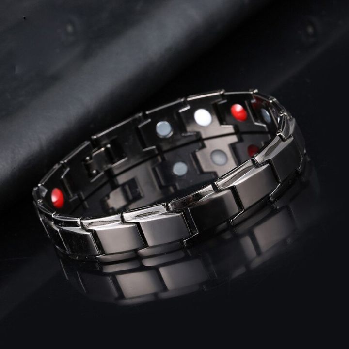 New Casual Style Men Bracelet Simple Black Stainless Steel