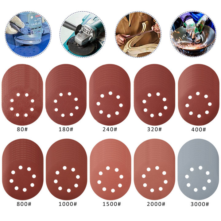 100Pcs%205inch%20Sandpaper%208%20Hole%2080Grit-3000Grit%20Mixed%20Sanding%20paper%20Round%20Auto%20Self-adhesive%20Sand%20125mm%20Sanding%20Pad%20Polishing%20Tool%20-%20Image%203