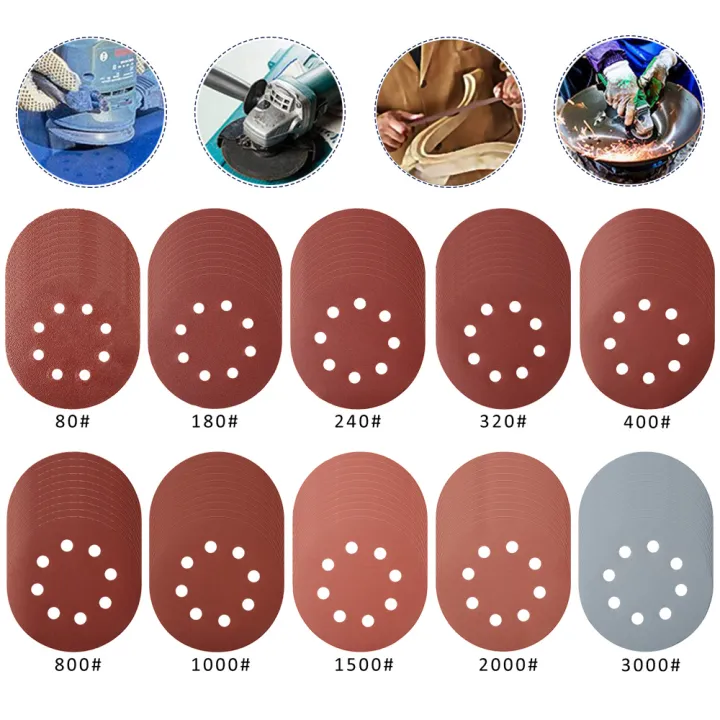 100Pcs%205inch%20Sandpaper%208%20Hole%2080Grit-3000Grit%20Mixed%20Sanding%20paper%20Round%20Auto%20Self-adhesive%20Sand%20125mm%20Sanding%20Pad%20Polishing%20Tool%20-%20Image%203