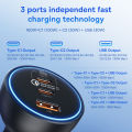 Baseus 160W Car Charger QC 5.0 Fast Quick Charging PPS PD3.0 USB Type C Car Phone Charge For iPhone 13 14 15 Pro Laptops Tablets.