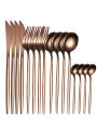 16PCS cutlery set stainless steel tableware knife and fork spoon teaspoon tableware package quality gold cutlery sets.