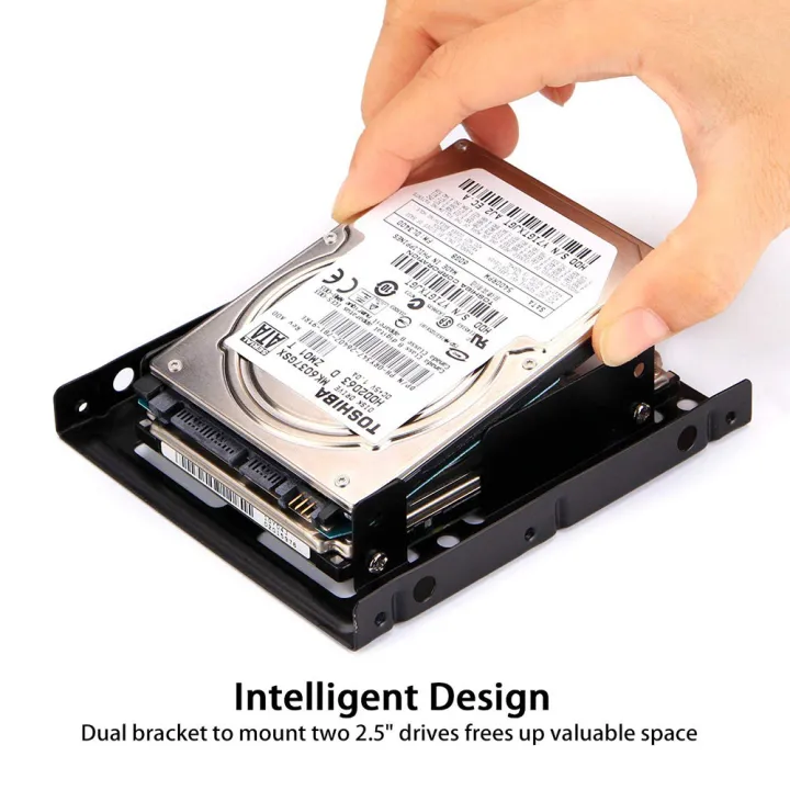 Metal%20Dual%202.5"%20To%203.5"%20Hard%20Drive%20Bay%20Mounting%20Bracket%20-%202%20X%202.5"%20To%203.5"%20HDD%20/%20SSD%20Mounting%20Bracket%20-%20Image%203