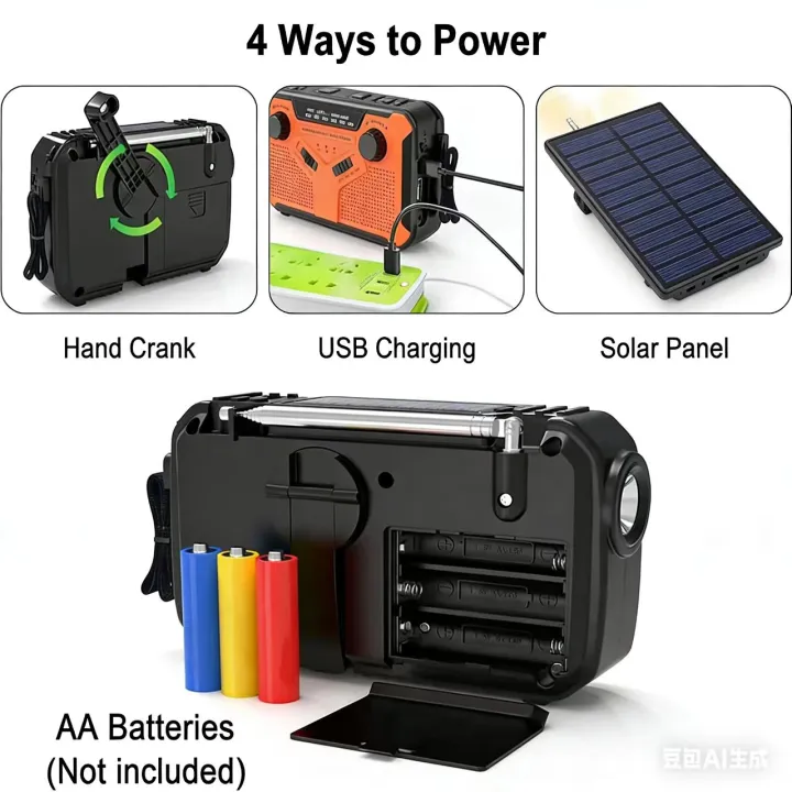 AM/FM%20Portable%20Solar%20Radio%20with%20Crank%20Dynamo%20Emergency%20Radio%204000%20mAh%20Rechargeable%20Battery%20LED%20%20SOS%20Alarm%20for%20Camping%20-%20Image%203