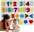 Wood puzzles for Toddlers, Learning Puzzles Toys for Preschool Year Old Birthday S Numbers Board. 