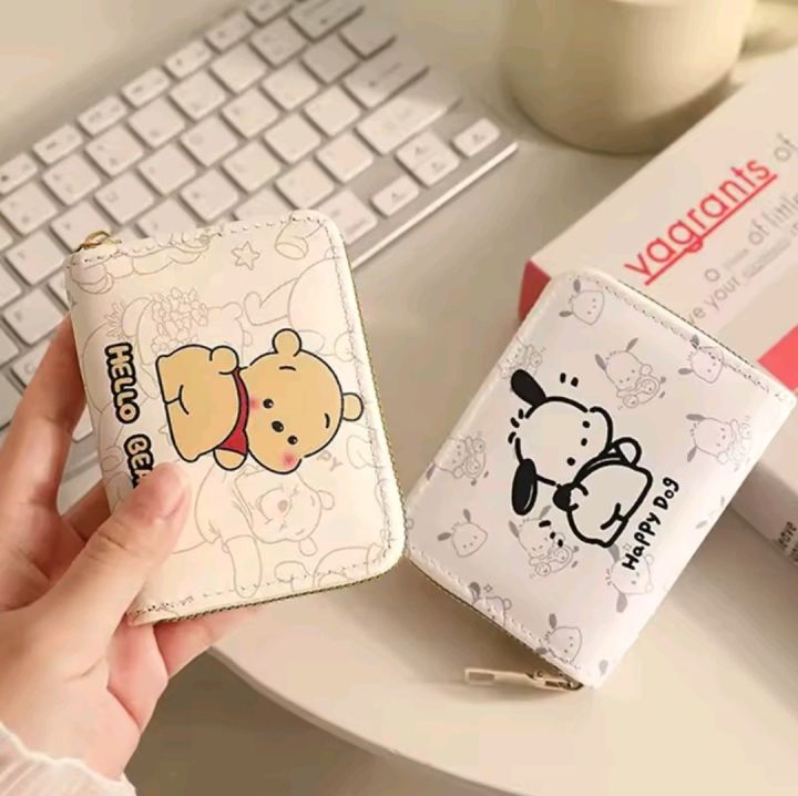 Cute Pacha Dog Cartoon Card Bags for Women Small Personality 11card Slots Card Bag Id Credit Card Holder.