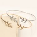 Minimalist Peach Heart Leaf Bracelet Versatile with Adjustable Opening Fashionable Hollow out Accessories. 