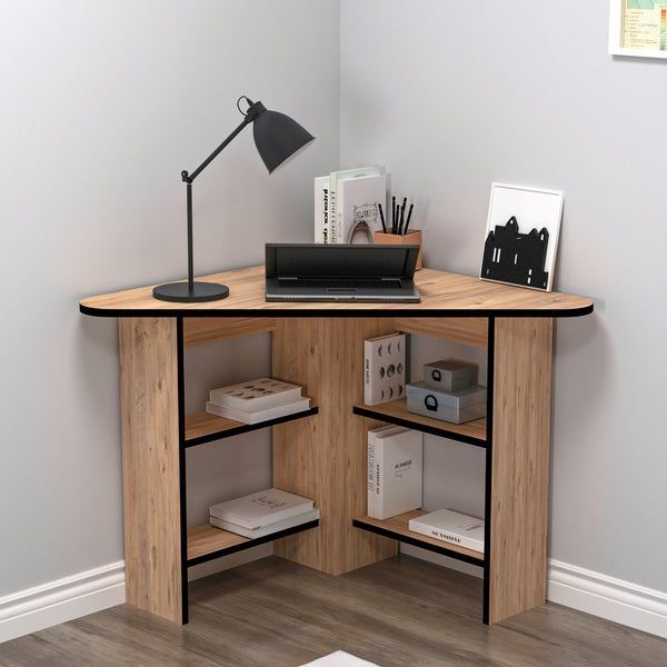 Corner computer table,Office Table,Computer table with Bottom shelves  for book storge
