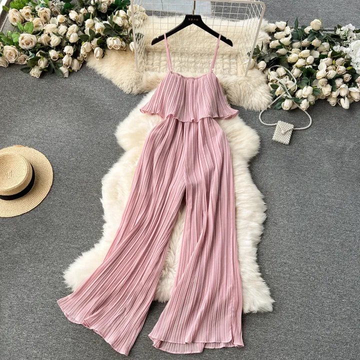 Vacation%20Loose%20Jumpsuit%20Strap%20Backless%20Thin%20Romper%20Streetwear%20Women%20INS%20One-Piece%20Outfit%20Beach%20Style%20Pleated%20Bodysuits%20-%20Image%205